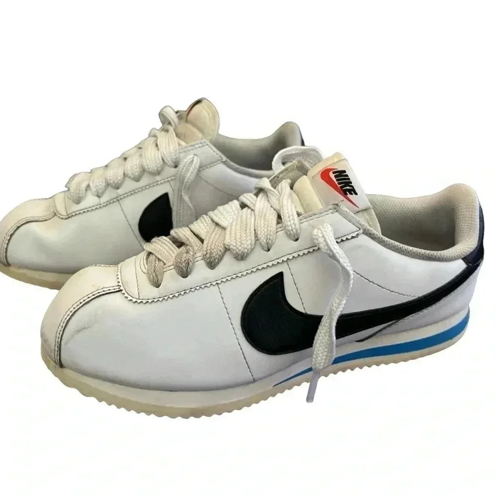 Womens Nike CORTEZ 'WHITE BLACK LIGHT PHOTO BLUE' Size 8.5 - Picture 3 of 8